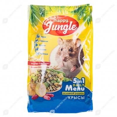 HAPPY JUNGLE корм для декоративных крыс, 400 г
