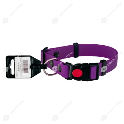 Ошейник из биотана с фастексом (25 мм, обхват шеи 37-55 см) матовый, фиолетовый