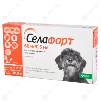 СЕЛАФОРТ капли для собак 5,1 - 10 кг, 1 пипетка