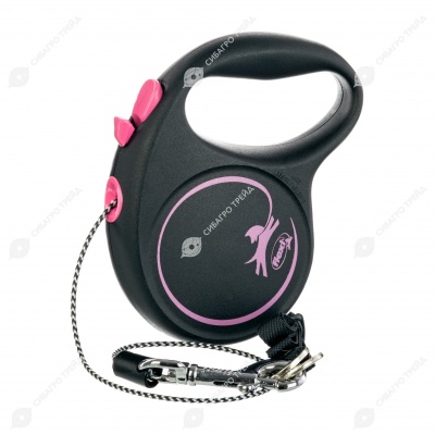 Рулетка BLACK DESIGN XS (3 м, 8 кг) трос, розовый, FLEXI