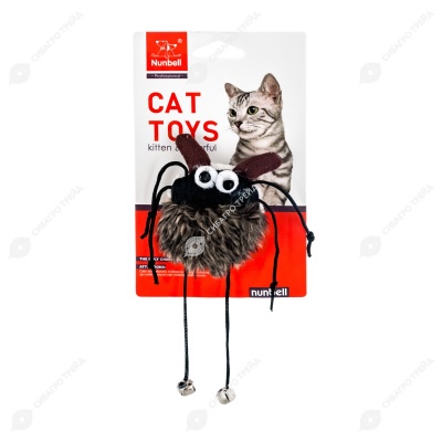 Чубрик меховой для кошек (11* 6 * 3/9 * 13* 4/8 * 6 * 3 см) с колокольчиком, NUNBELL