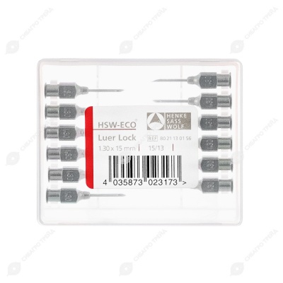 Игла 1,3 * 15 Luer-Lock, 12 шт, HSW-ECO