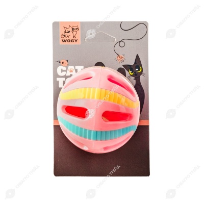 Игрушка WOGY Шарик двойной (8/2,5 см) для собак, с колокольчиком, микс