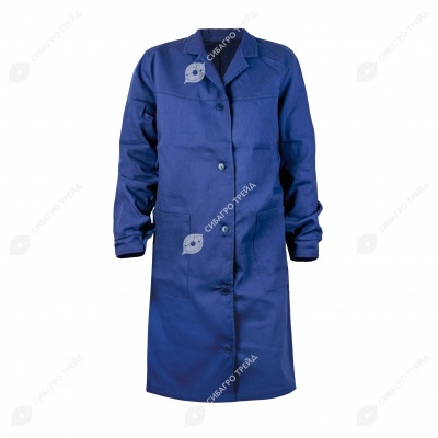 Халат рабочий Диагональ МУЖСКОЙ синий, размер 60-62, рост 170-176 см.
