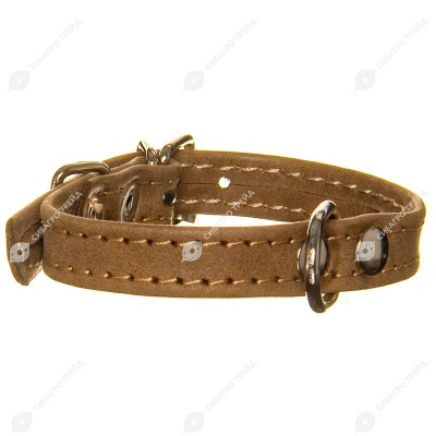 Ошейник кожаный COMFORT (ДВУХСЛОЙНЫЙ, ПРОСТРОЧКА, ЦВЕТНОЙ) 19 - 26 см, 1,2 см, ECO