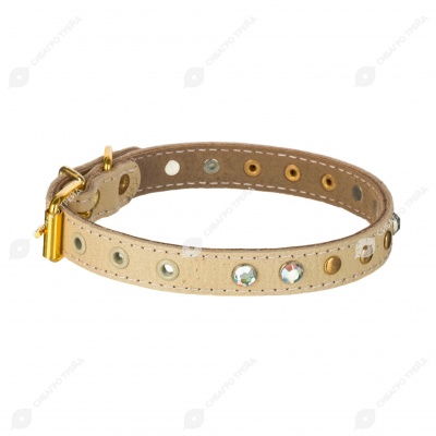 Ошейник №17 кожаный (ПОДКЛАД, УКРАШЕННЫЙ), ЧК