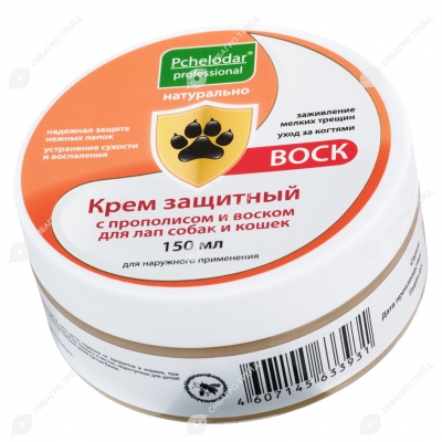 ПЧЕЛОДАР Крем защитный с прополисом и воском для лап, 150 мл