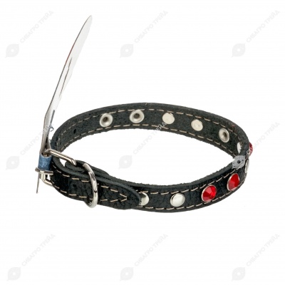 Ошейник №12 кожаный (УКРАШЕННЫЙ), ЧК