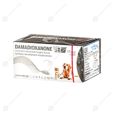 DAMADIOXANONE (ПДО) монофиламентная рассасывающаяся нить (1 * 75 см, 2-0) с иглой 26 мм, 1/2, колющая, 12 шт