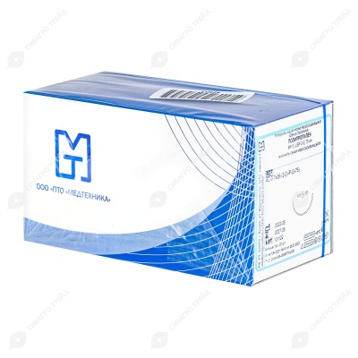 Нить ПОЛИПРОПИЛЕН, MP 3 (USP 2-0), 75 см 1 игла колющая, 26 мм, изгиб 1/2, 20 шт, МТ