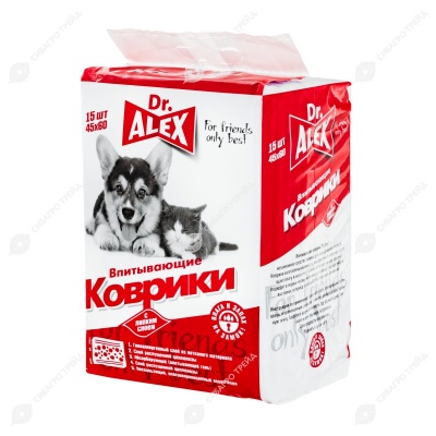 Пеленки-коврики для животных (45 * 60 см), 15 шт, DR.ALEX