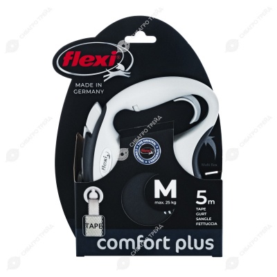Рулетка COMFORT PLUS M (5 м, 25 кг) ремень, антрацит, FLEXI