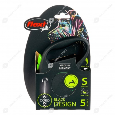 Рулетка BLACK DESIGN S (5 м, 12 кг) трос, зелёный, FLEXI