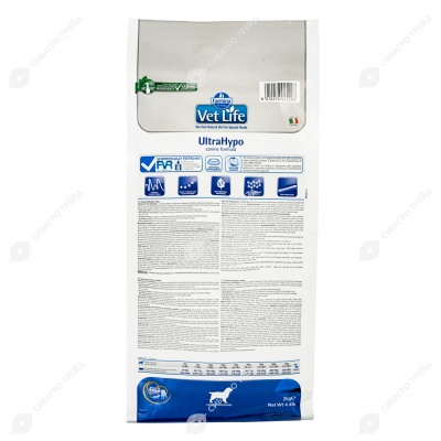 VET LIFE ULTRAHYPO для собак (снижение пищевой непереносимости), 2 кг