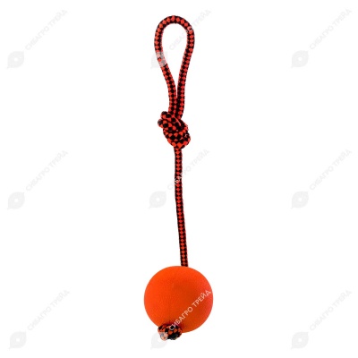 Игрушка мяч литой с ручкой (I=7 см) для собак, микс, NUNBELL