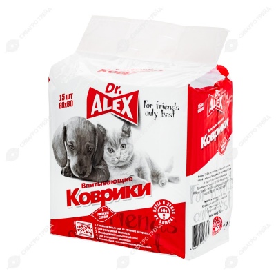 Пеленки-коврики для животных (60 * 60 см), 15 шт, DR.ALEX