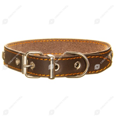 Ошейник №20 кожаный (СИНТЕПОН, УКРАШЕНИЕ), КАСКАД