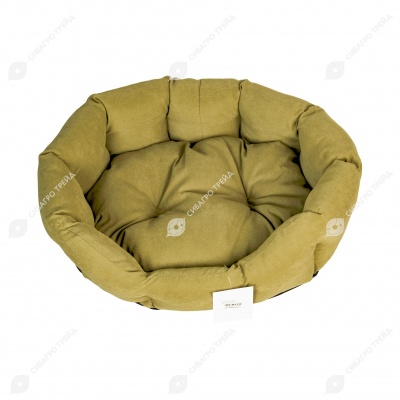Лежанка ОБЛАКО-БАРХАТ №2 овальная пухлая МИЛИТАРИ (49 * 40 * 17 см), ДАРЭЛЛ