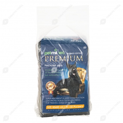 Пелёнки PETMIL WC Premium Black 60 * 60, 10 шт