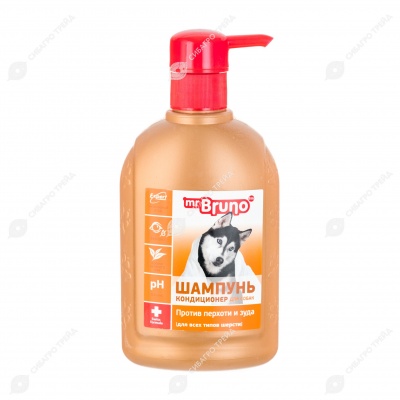 MR.BRUNO шампунь-кондиционер для собак ПРОТИВ ПЕРХОТИ И ЗУДА, 350 мл