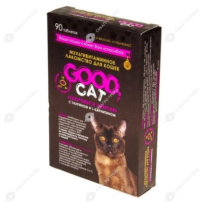 Мультивитаминное лакомство ЗДОРОВЬЕ И ЭНЕРГИЯ для кошек, 90 табл. GOOD CAT.