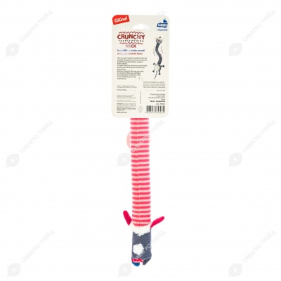 Заяц с хрустящей шеей и пищалкой, 28 см, GIGWI