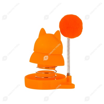 Игрушка-дразнилка WOGY Шарик меховой d2.5 см на пружинке (9 * 5,5 см) + кошачья мята, на липучке