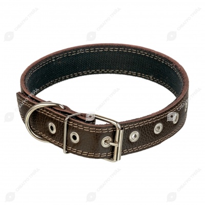 Ошейник №36 комбинированный (КОЖА + БРЕЗЕНТ), ЧК