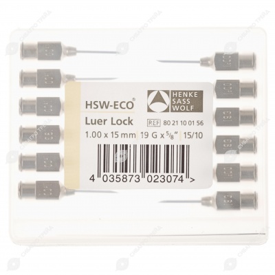 Игла 1,0 * 15 Luer, 12 шт, HSW-ECO