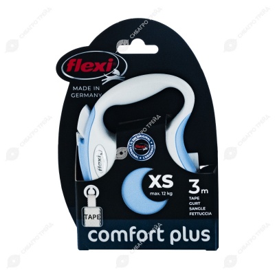 Рулетка COMFORT PLUS XS (3 м, 12 кг) ремень, светло-синий, FLEXI