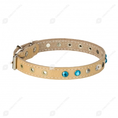 Ошейник №17 кожаный (УКРАШЕННЫЙ), ЧК