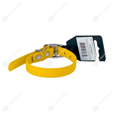 Ошейник из биотана (15 мм, обхват шеи 21-29 см) матовый, желтый