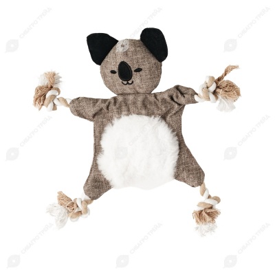 Игрушка-пищалка WOGY Медвежонок (26 * 26 см) с канатами, мягкая, для собак