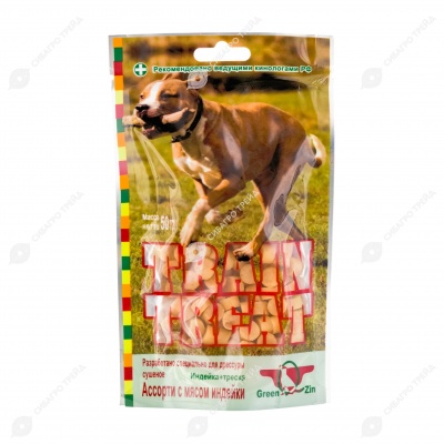 Лакомство ДРЕССУРА для собак (ИНДЕЙКА, ТРЕСКА), 50 г,  GQ TRAIN TREAT