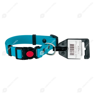 Ошейник из биотана с фастексом (20 мм, обхват шеи 30-42 см) матовый, аквамарин