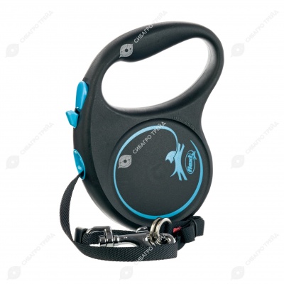 Рулетка BLACK DESIGN S (5 м, 15 кг) ремень, синий, FLEXI