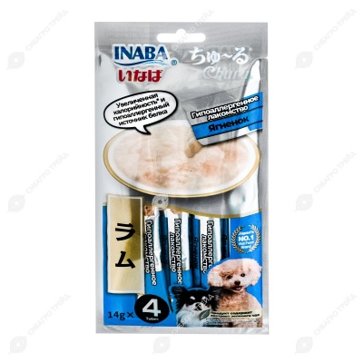 INABA Churu функциональное пюре из ягненка для собак (гипоаллергенное лакомство), 4 шт по 14 г