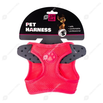 Шлейка-жилет WOGY с поводком, светоотражающими элементами, накопителем света (16 * 14 см) для собак, размер S