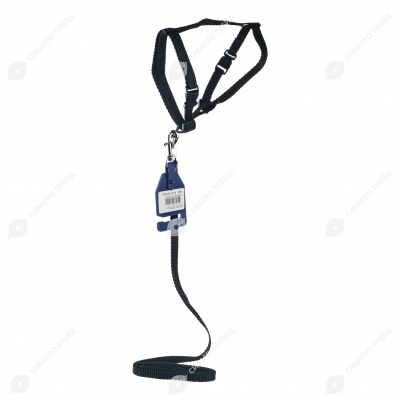 Комплект шлейка (ОШ 20-30 см, ОГ 30-45 см) и поводок (1,2 м), 1 см, ЧЁРНЫЙ, ДАРЭЛЛ