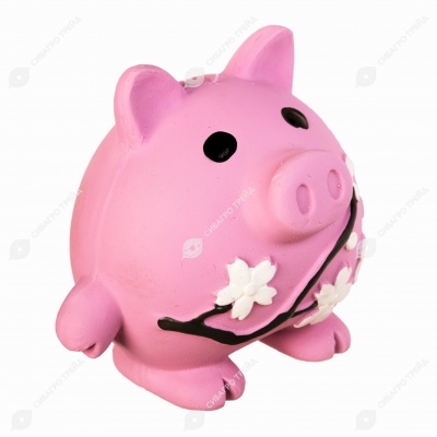 Игрушка ЛАТЕКС ZOO Свинка с цветами, 8,5 см