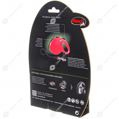 Рулетка CLASSIC L (5 м, 50 кг) ремень, красный, FLEXI