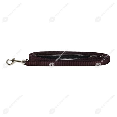 Поводок нейлоновый 3 метра, ширина 15 мм, ручка кожаная, ЧК