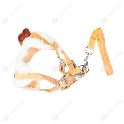 Шлейка-жилет WOGY утепленная для собак (ОГ до 48 см) с поводком l=140 см, размер M, микс