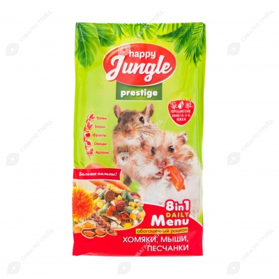 HAPPY JUNGLE PRESTIGE корм для хомяков, мышей и песчанок, 500 г