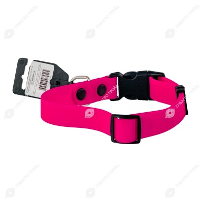 Ошейник из биотана с фастексом (25 мм, обхват шеи 37-55 см) матовый, розовый