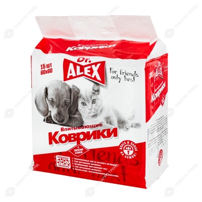 Пеленки-коврики для животных (60 * 60 см), 15 шт, DR.ALEX