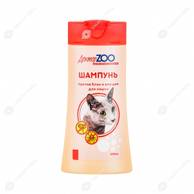 ДОКТОРZOO шампунь для кошек против блох и клещей, 250 мл.