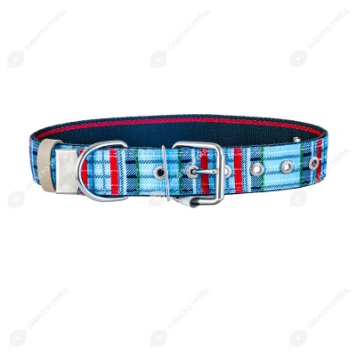 Ошейник №36 2-слойный (нейлон с дизайном+брезент), ЧК